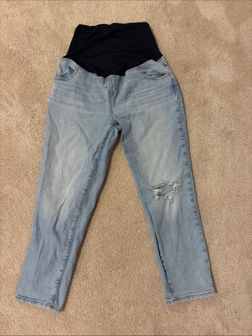 Isabel Maternity by Ingrid & Isabel Light Blue Jeans with Black Overband